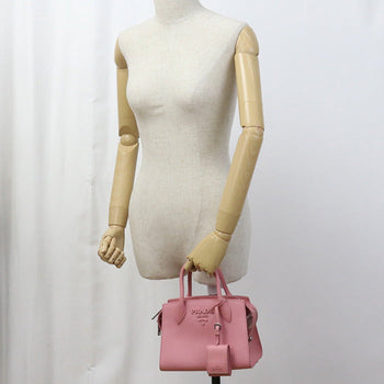 Prada 1Ba156 Handbag Safiano 2Way Handbag Leather Pink Women