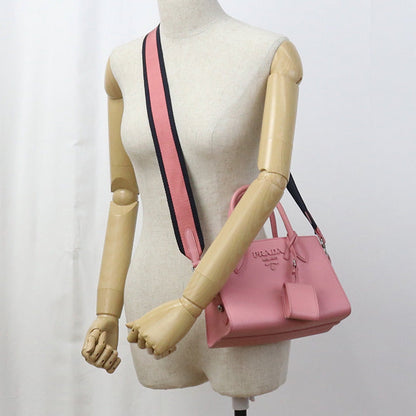 Prada 1Ba156 Handbag Safiano 2Way Handbag Leather Pink Women