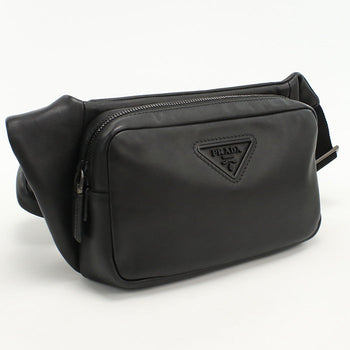 Prada 2Vh127 Belt Bag Body Bag Leather/Vitello Black Mens