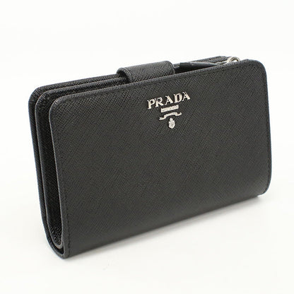 Prada 1Ml225 2E6V F0Ln1 Saffiano Leather Wallet Folded Black Women
