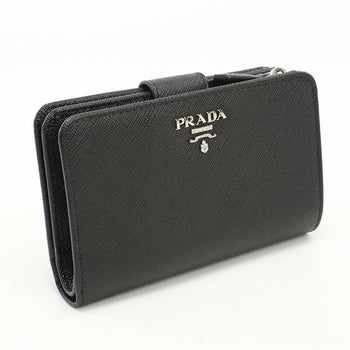 Prada 1Ml225 2E6V F0Ln1 Saffiano Leather Wallet Folded Black Women