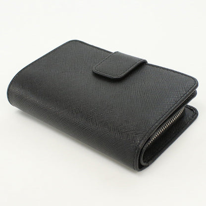 Prada 1Ml225 2E6V F0Ln1 Saffiano Leather Wallet Folded Black Women