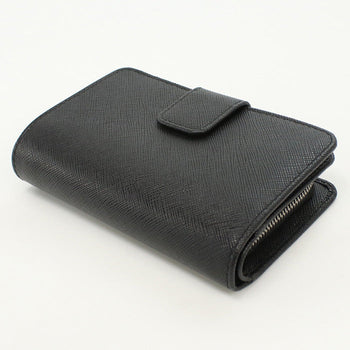 Prada 1Ml225 2E6V F0Ln1 Saffiano Leather Wallet Folded Black Women