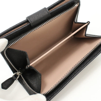 Prada 1Ml225 2E6V F0Ln1 Saffiano Leather Wallet Folded Black Women