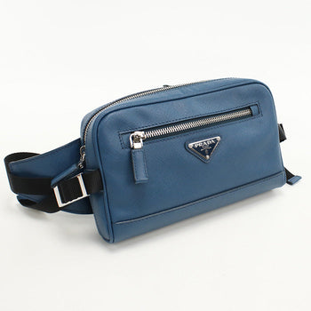 Prada 2Vl012 Belt Bag Body Bag/Safiano Leather Blue Mens