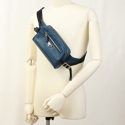 Prada 2Vl012 Belt Bag Body Bag/Safiano Leather Blue Mens