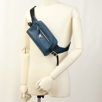 Prada 2Vl012 Belt Bag Body Bag/Safiano Leather Blue Mens