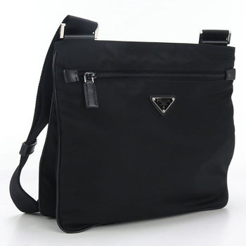 Prada 2Vh5632E9S F0002 Re-Nylon Diagonal Shoulder Bag Safiano Leather Black Mens