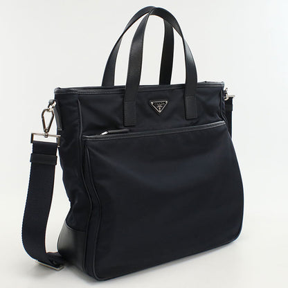 Prada 2Vg032 Tote Bag Safiano 2Waytote Bag Nylon,Leather Navy Mens(Unisex)