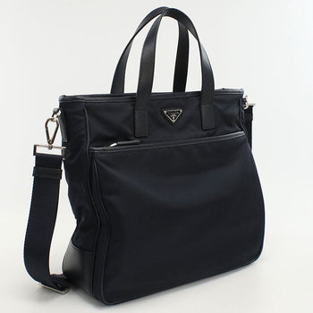 Prada 2Vg032 Tote Bag Safiano 2Waytote Bag Nylon,Leather Navy Mens(Unisex)