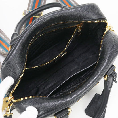 Prada 1Bb108 2E8K F0002 2Way Vittello Leather Handbag Leather Black Women