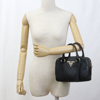 Prada 1Bb108 2E8K F0002 2Way Vittello Leather Handbag Leather Black Women