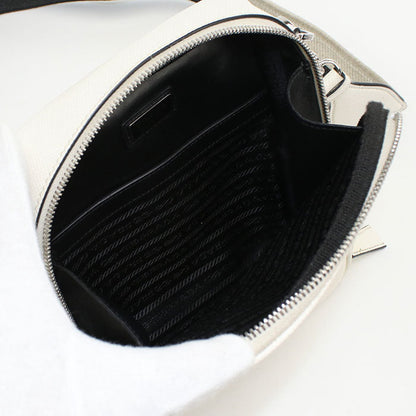 Prada 2Vh154 Shoulder Bag Safiano Crossbody Bag Leather White Mens(Unisex)