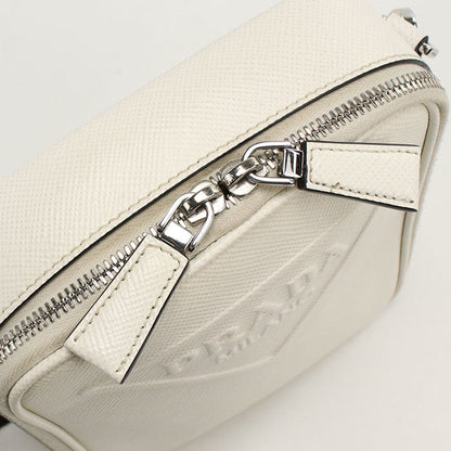Prada 2Vh154 Shoulder Bag Safiano Crossbody Bag Leather White Mens(Unisex)