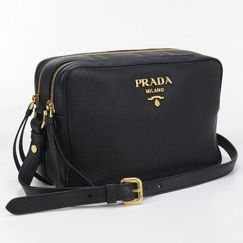 Prada 1Bh079 Shoulder Bag/Camera Bag Leather Black Women