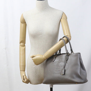 Prada 1Ba579 2Ebj F0572 2Way Tote Bag Grain Calf Gray Women