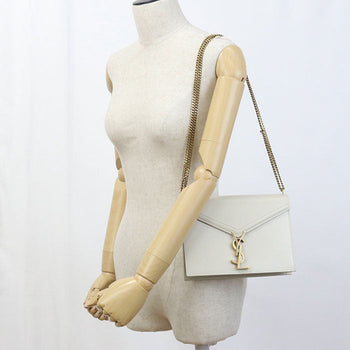Saint Laurent 532750 Shoulder Bag Cassandra Chainbag Leather Ivory Women