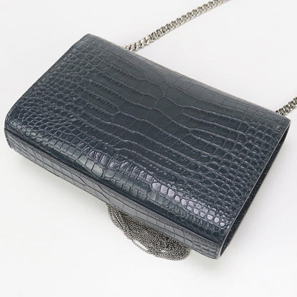 Saint Laurent Sl91704 Chainshoulder Bag Kate Leather Gray Women