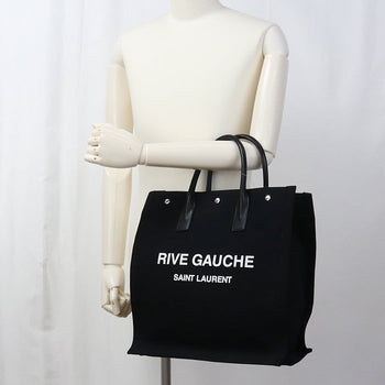 Saint Laurent 632539 Rive Gauche Tote Bag Cotton Black Mens