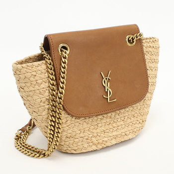 Saint Laurent 774269 Manon Mini Bag Basket Bag Raffia/Leather Beige Women