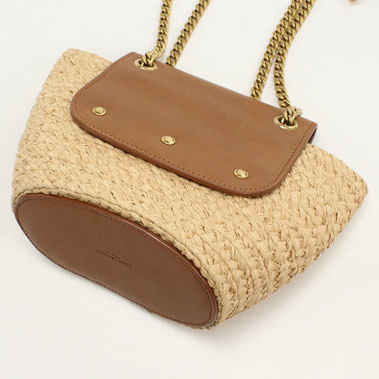 Saint Laurent 774269 Manon Mini Bag Basket Bag Raffia/Leather Beige Women