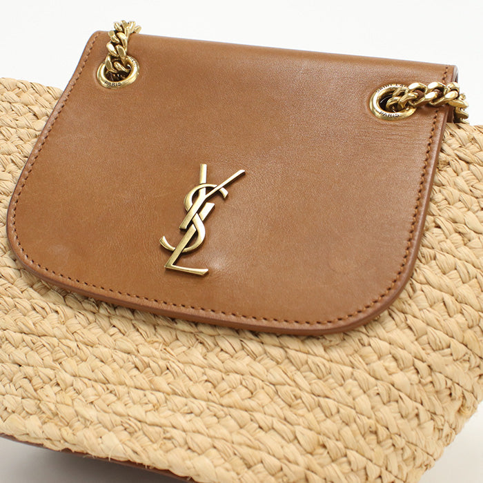 Saint Laurent 774269 Manon Mini Bag Basket Bag Raffia/Leather Beige Women